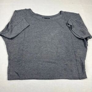 JET John Eshaya Womens Gray Pullover Sweater OS Short Sleeve Boxy Minimalist